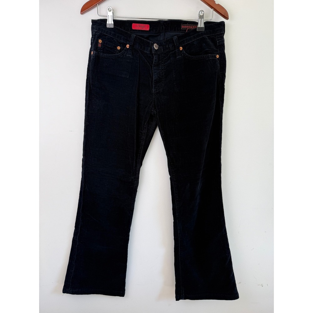 AG ADRIANO GOLDSCHMIED The Angel Bootcut Pants Women Black Corduroy 29R